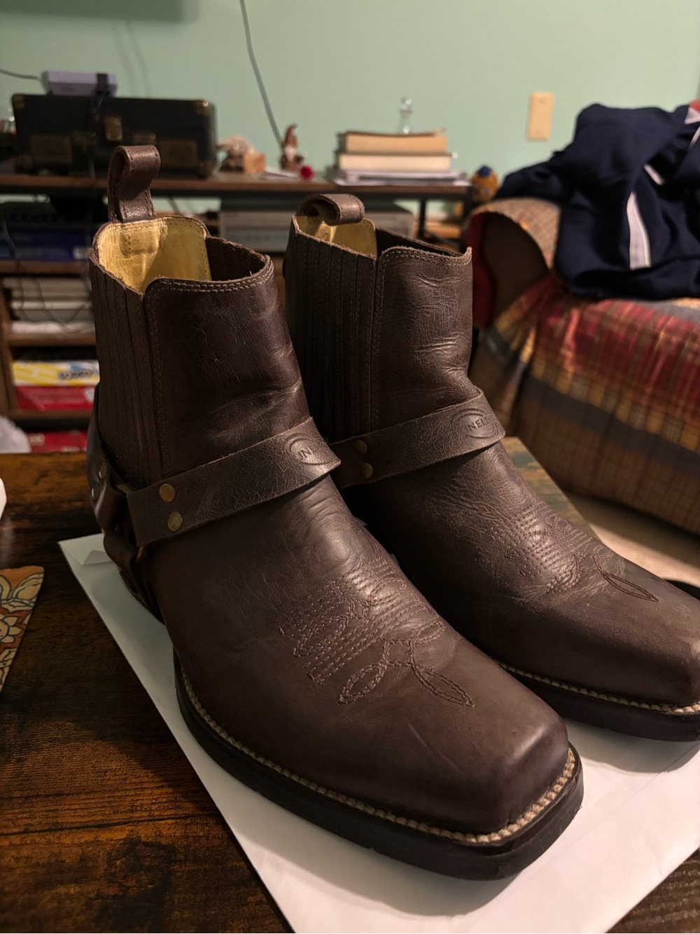 Brunello Cucinelli Dark Brown Leather Harness Boots